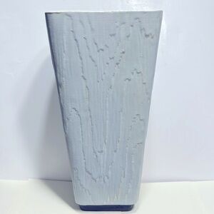 Shawnee Pottery vintage Lt Blue / Grey Wood Bark Vase #1209 Classic MCM